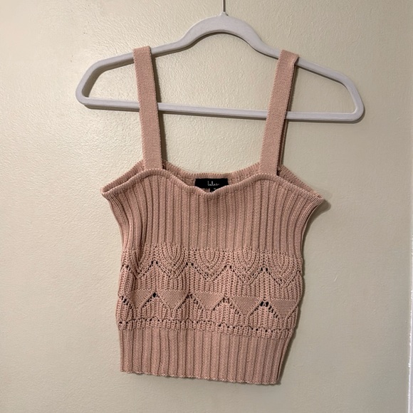 Lulu’s Point for Me Pointelle Knit Tank Top Size M - Picture 4 of 7